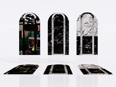 Unique Shaped Rugs Paired With Arched Decor For Modern Spaces 3d model