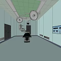 Modern Operating Room Setup With Surgical Table Lights And Medical Display Screen