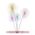 Colorful Firework Shaped Decorative Lights With Bright Glow And Multiple Color Hues Arrangement