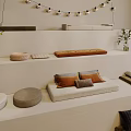 Modern Cushion Windowsill Tatami Cushion Combination 3d model