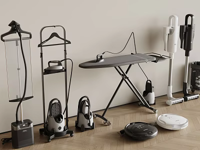 Practical Household Appliances Featuring Garment Steamers Irons Ironing Board Vacuum Cleaners And Robotic Vacuums 3d model
