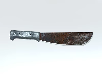 Rusty Kitchen Knife With Metal Handle And Sharp Blade For Cooking Use 3d model
