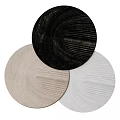 Round Rugs With Circular Patterns In Black Beige White 3d model