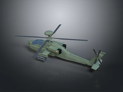 Military Attack Helicopter With Rotor Blades Weapon Systems And Aerodynamic Design 3d model