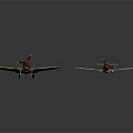 Detailed Vintage Model Airplanes With Brown And Gray Bodies Propellers And Wheels