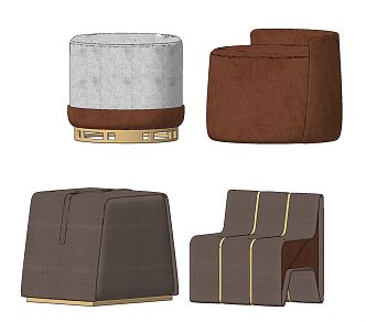 Modern Sofa Stool Fabric Stool Sitting Pier 3d model