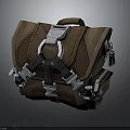 Durable Brown Tactical Backpack Design With Metal Buckles And Black Straps