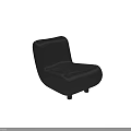 Black Fluffy Single Sofa With Plush Faux Fur Upholstery And Cozy Design