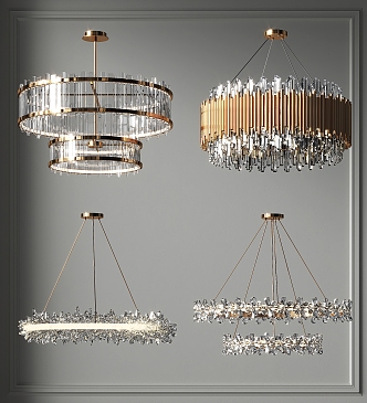 Light Luxury Crystal Chandelier Ring Villa Chandelier Hall Lobby Chandelier Guest Restaurant Chandelier Hotel Chandelier Bedroom Room Chandelier 3d model