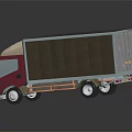 Red And Silver Cargo Truck Model With Reflective Surface And Cab Design