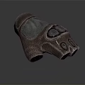 Brown Leather Work Glove With Gray Lining Vent Holes And Separate Fingers Design