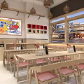 Premium Beef Fresh Soup Rice Noodle Restaurant Storefront With Glass Doors And Display Cases