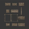 Rustic Wooden Furniture Collection With Simple Structure Tables Chairs And Shelves