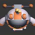 Cartoon Rabbit Shaped Robot Toy With Pink Ears Blue Visor And Yellow Smiley Face