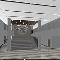 Zen Chinese Middle School Hall 3d model