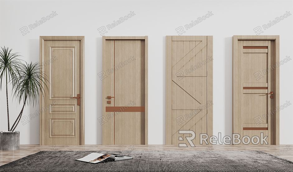 Modern swing door single door room door wooden door bedroom door model