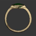 Gold Ring With Square Cut Green Gemstone Classic Jewelry Accessory 3d model