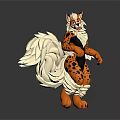 Fox Like Game and Movie Character With Large White Tail Black Spots and Orange Paws