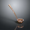 Elegant Dressing Table Featuring Copper Spoon On Dark Background With Reflection