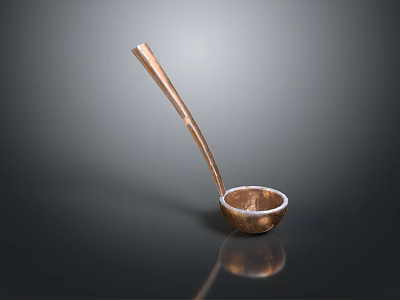 Elegant Dressing Table Featuring Copper Spoon On Dark Background With Reflection 3d model