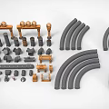Assorted Industrial Machine Parts Collection Featuring Pipes Elbows Brackets And Connectors
