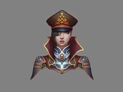 Mystical Character Creature With Military Uniform Decorative Hat And Ornate Shoulder Armor 3d model