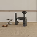 Modern Leisure Chair With Wooden Frame Side Table And Beige Rug In Minimal Interior