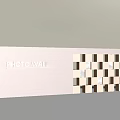 Photo Wall Interior Design With Brown Panel And Grid Photo