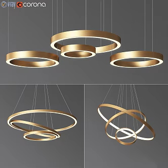 modern chandelier a cappella round ring minimalist led 3d model