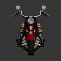 Sleek Red Classic Motorcycle With Shiny Body Chrome Accents And Black Leather Seat