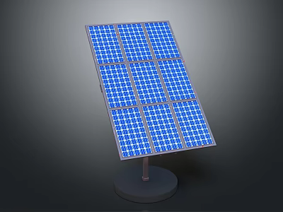 Solar Panel With Blue Cells And Stand For Household Daily Electrical Appliance Use 3d model