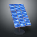 Solar Panel With Blue Cells And Stand For Household Daily Electrical Appliance Use