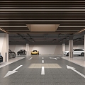 Underground parking lot daylighting well 3d model