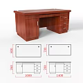 L Shaped Wooden Office Desk with Drawers Cabinets and Black Tabletop
