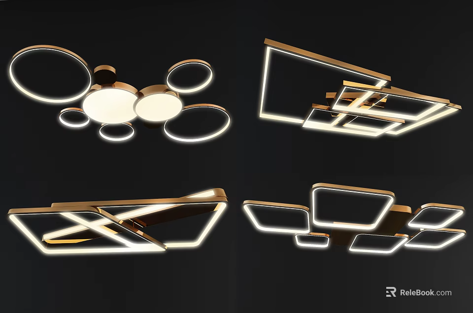 Modern Inflatable Models With Circular And Geometric Shapes And LED Lighting 3d model 