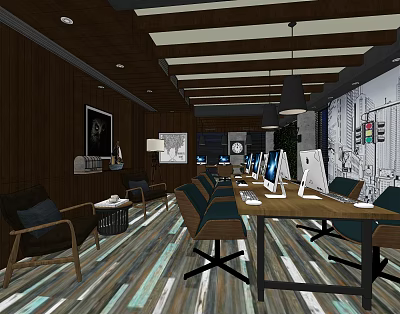 Public office area 3d model Public office area 3d model