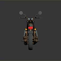 Vintage Gray Motorcycle With Copper Engine Black Seat And Gold Wheels