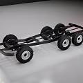 Car Chassis Mechanical Structure With Wheels And Frame Components 3d model