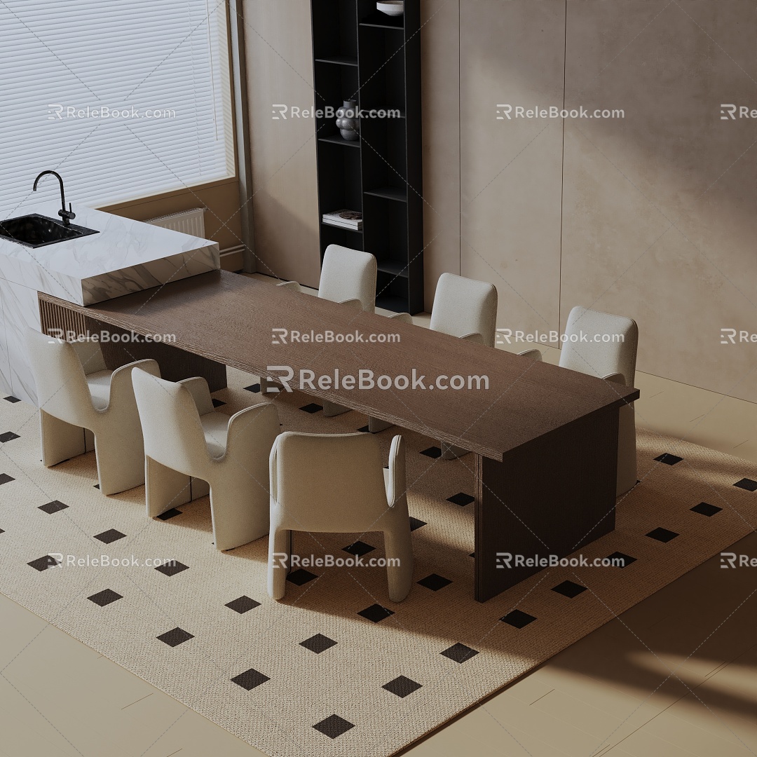 Modern dining table 3d model