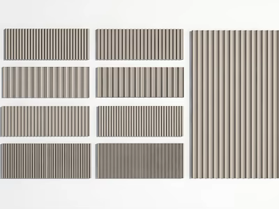 Multiple Styles Of Wooden Wall Paneling With Stripe Patterns For Interior Design 3d model