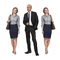 Two Business Professionals In Formal Attire Standing
