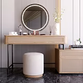 Modern Dressing Table Dressing Table Dressing Table Dressing Table and Chair Accessories Ornaments Mirror Plant Potted Plants 3d model