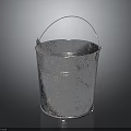 Durable Silver Metal Bucket With Sturdy Handle For Household Daily Use And Storage
