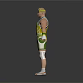 Two Athletic Men In Colorful Wrestling Outfits With Protective Gear Posing