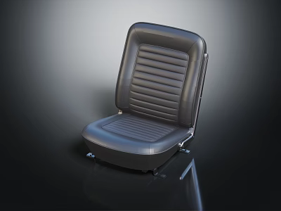 Modern Sleek Office Chair With Leather Striped Backrest And Seat Cushion 3d model