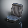 Modern Sleek Office Chair With Leather Striped Backrest And Seat Cushion