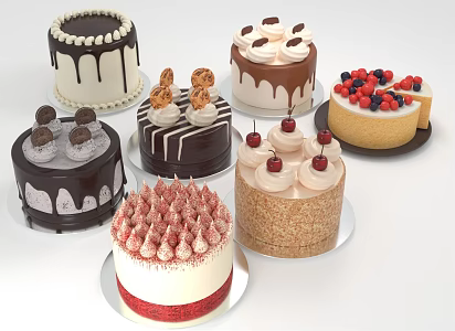 Birthday Cake Modern Cake 3d model