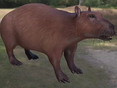 Massive Brown Reptile Featuring Thick Limbs In Natural Outdoor Area 3d model