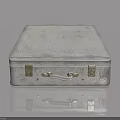 Swing Door Design For Vintage Silver Suitcase With Metal Clasps And Handle