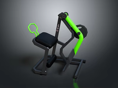 Black and Green Fitness Equipment With Adjustable Seat And Weight Plate 3d model